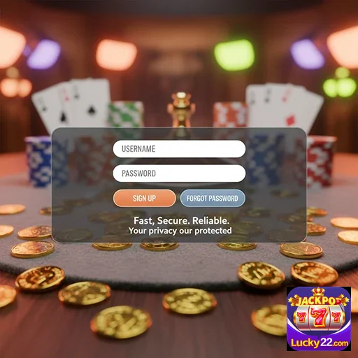 Interface de app mobile do lucky22 com slots e serviços VIP